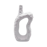 Florero En Cerámica Diseño Rustico 26cm Blanco